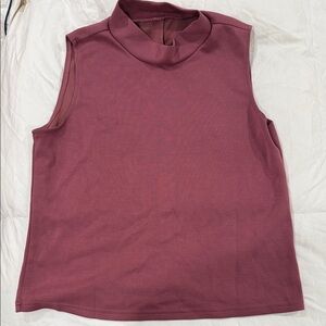 Elegant Sleeveless Mock Neck Top in Plum